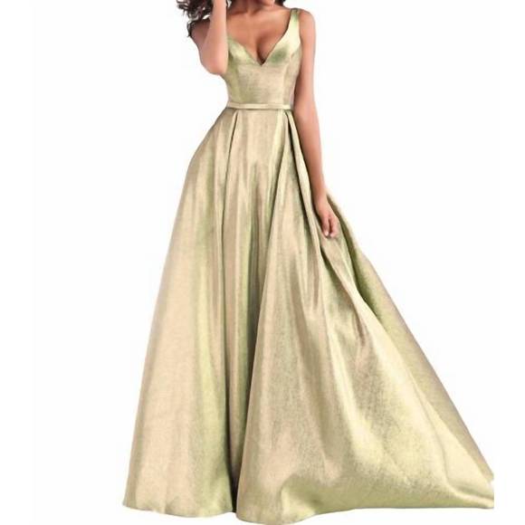 JOVANI Dresses & Skirts - NEW JOVANI metallic ballgown in green/gold